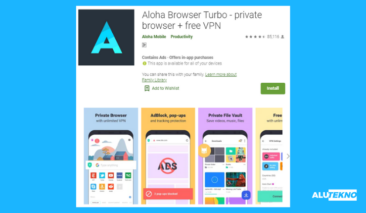 Aloha browser free VPN - 10 Browser Anti Blokir Terbaik Android [year]